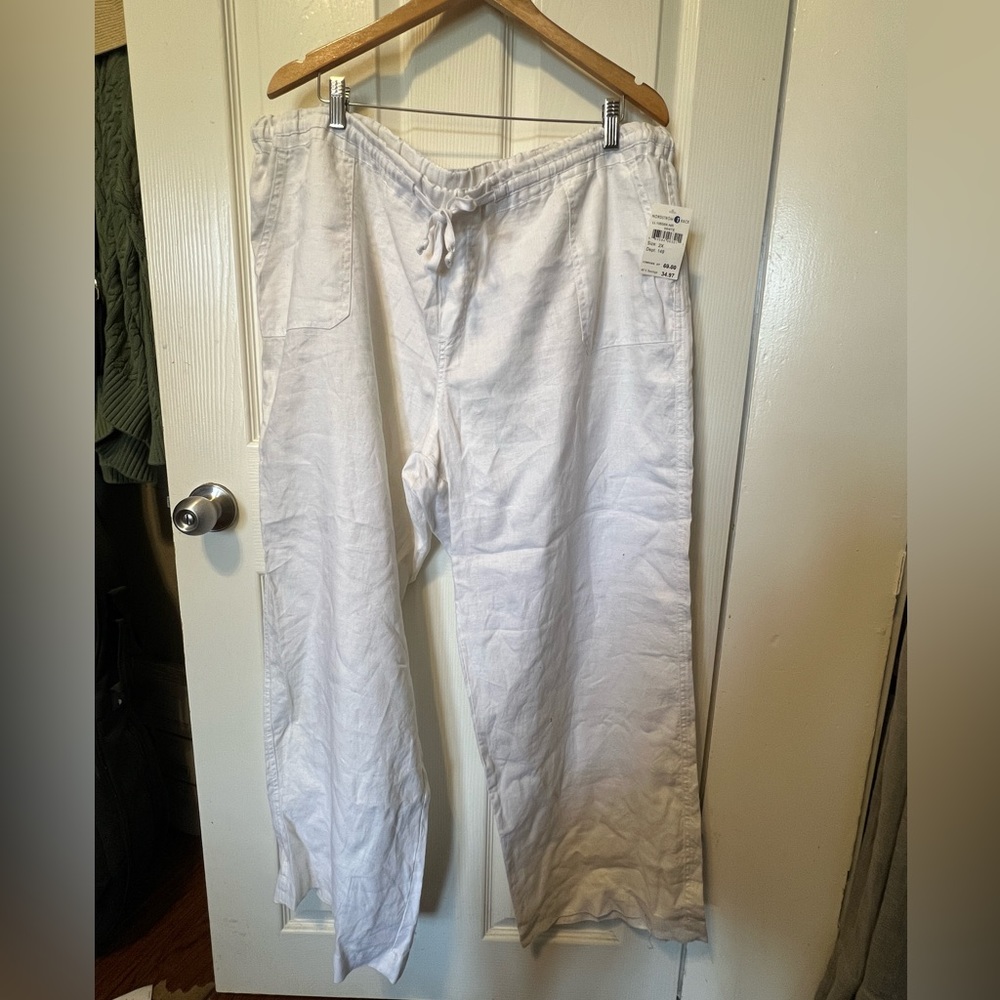 NWT white linen pants 2X